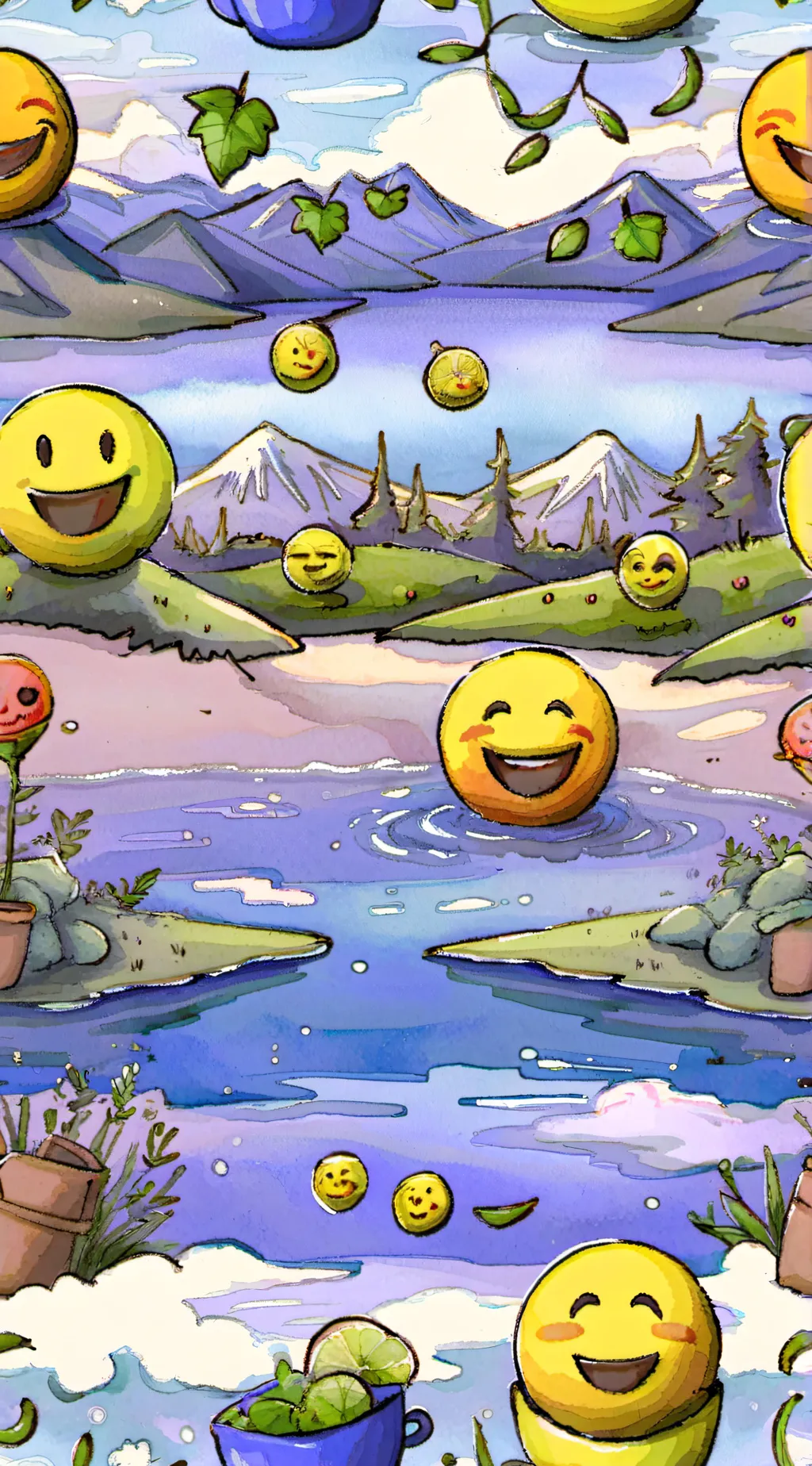 ai character: Emoji background