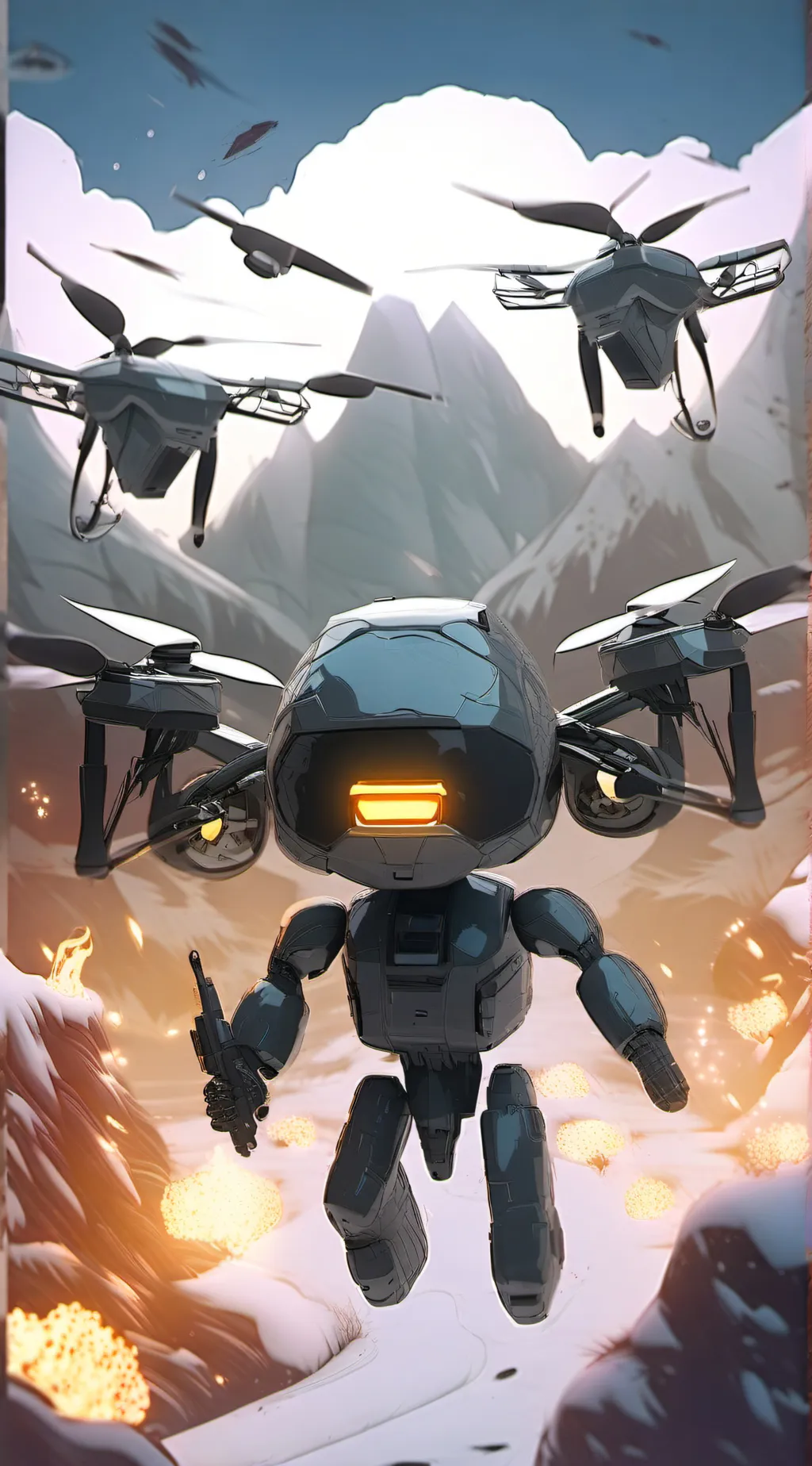 ai character: Murder drones  background