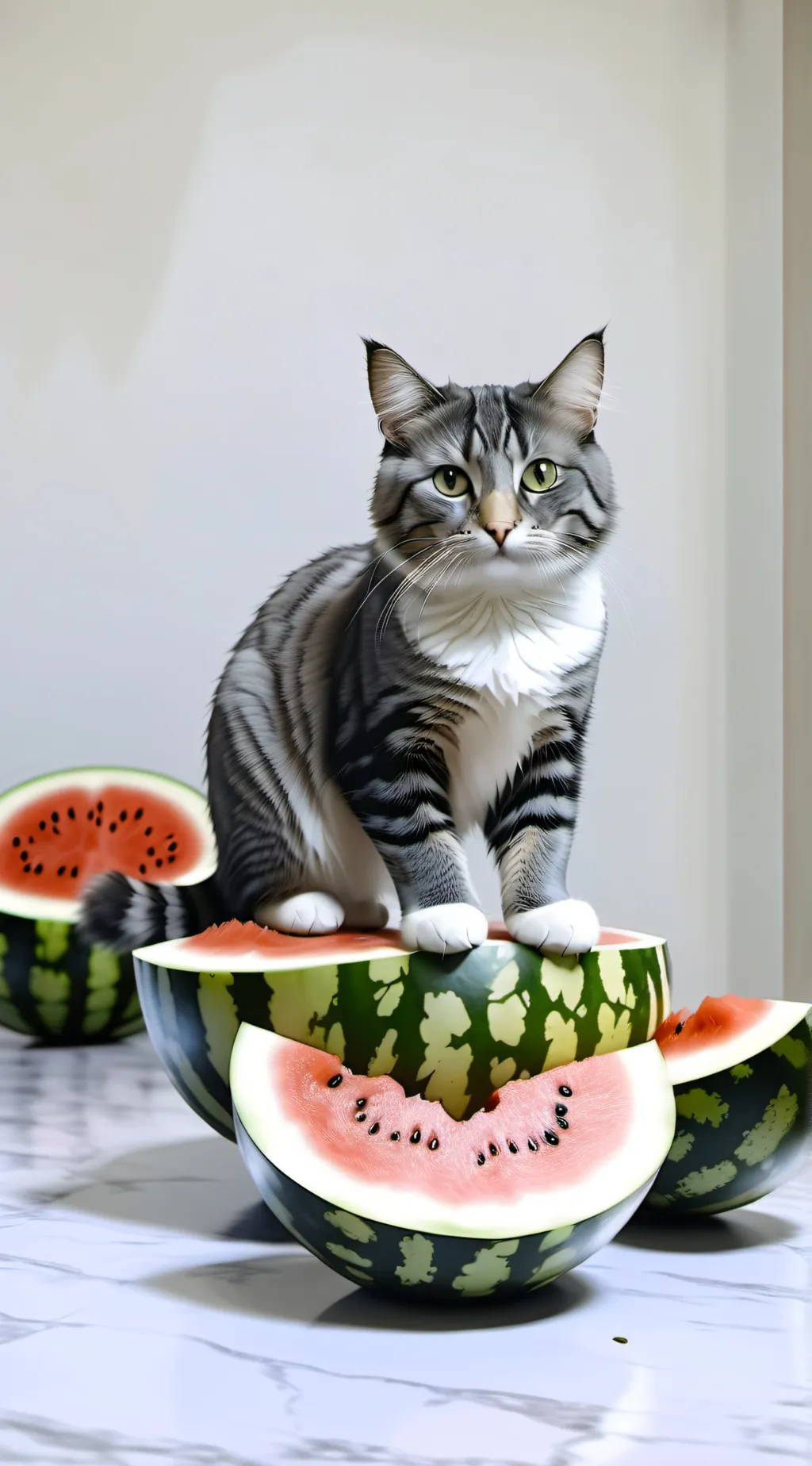 ai character: Watermelon cat background