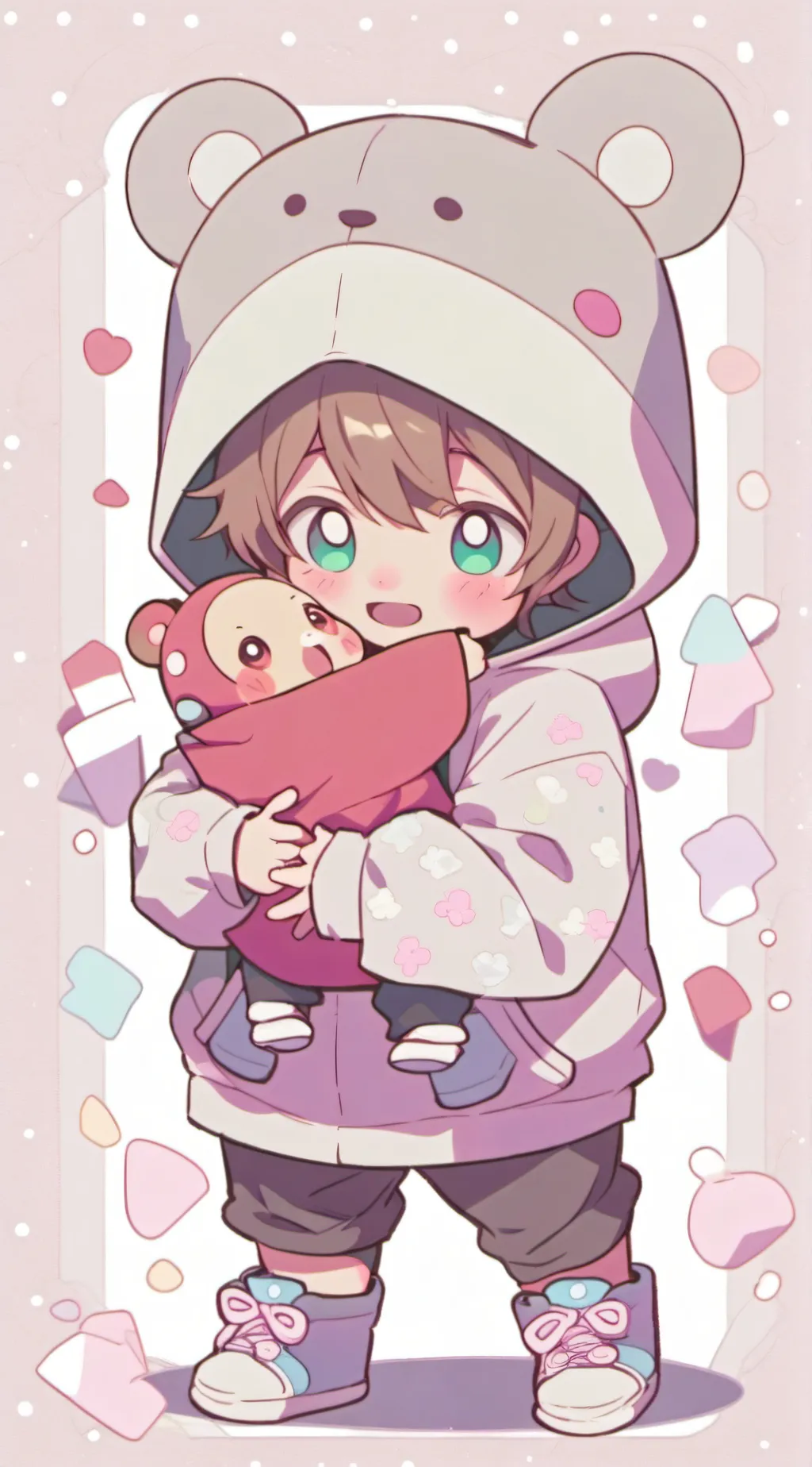 ai character: Babie tiny lasie background