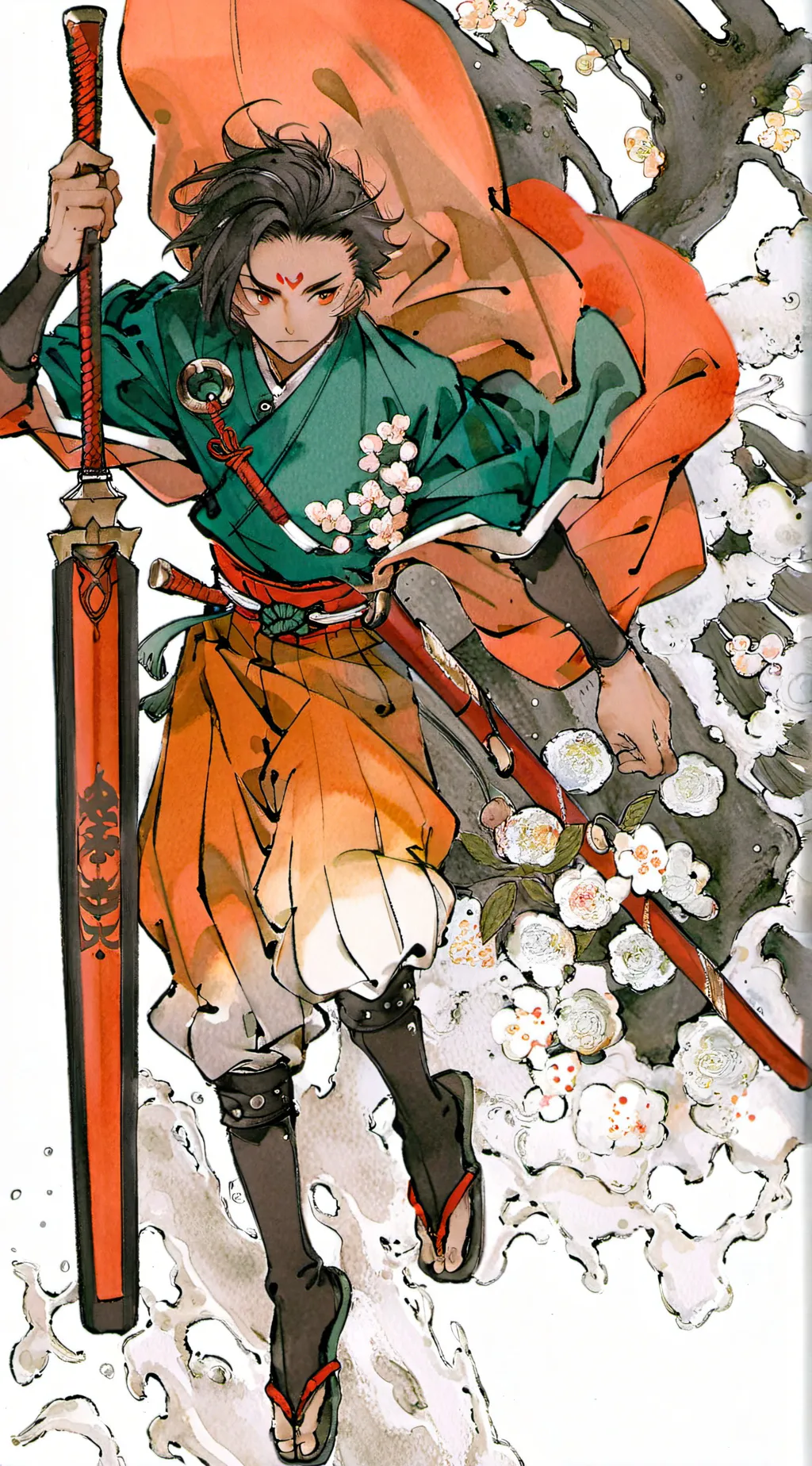 ai character: Tanjiro  background