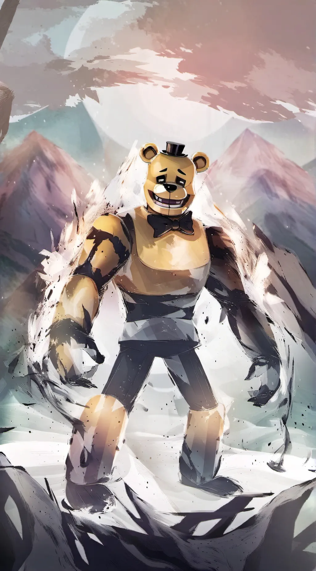 ai character: golden Freddy  background