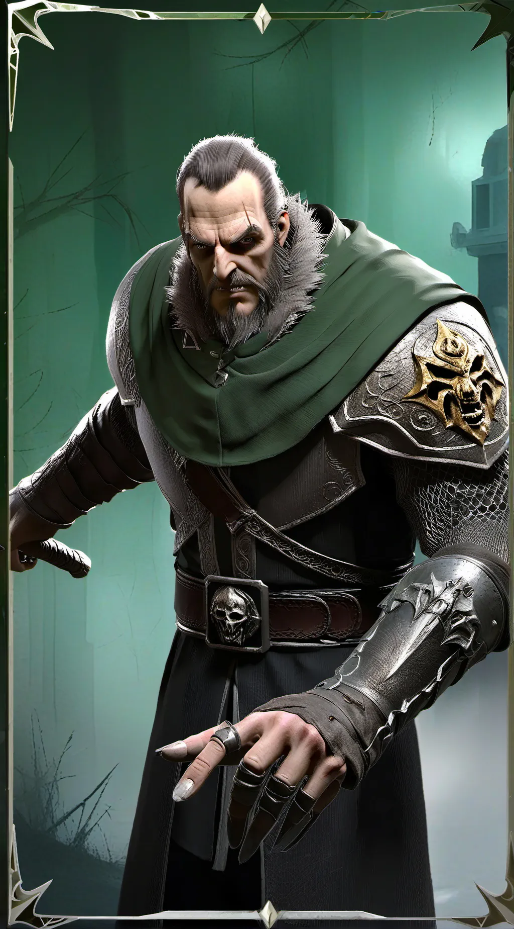 ai character: The haunted house  background