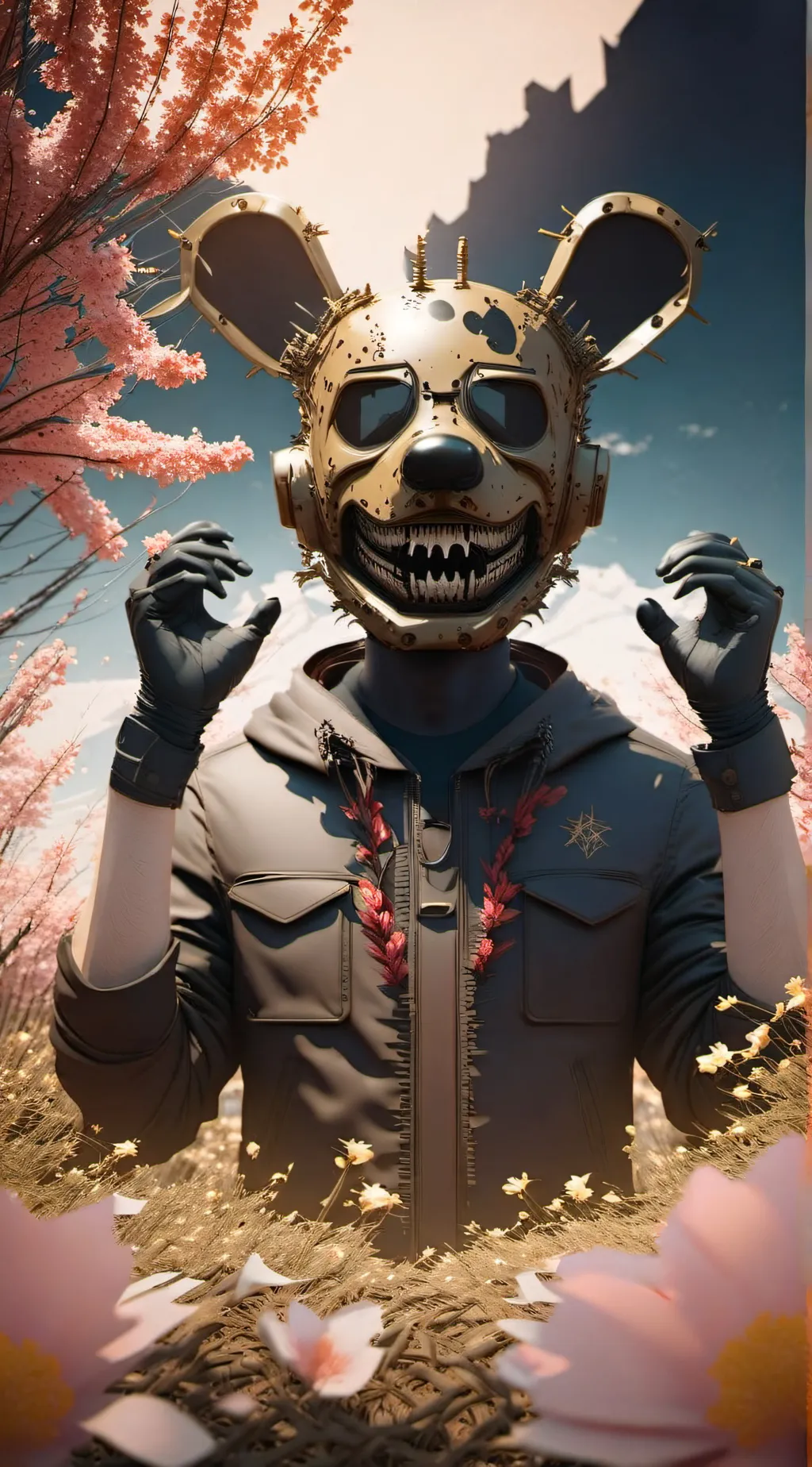 ai character: spring trap  background