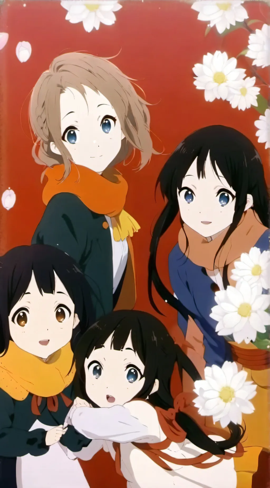 ai character: A group of girld background