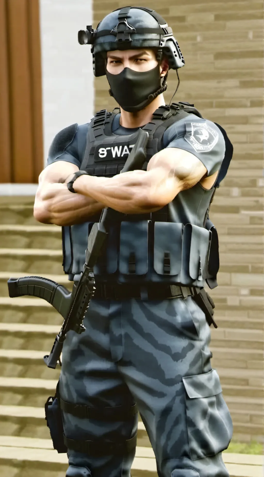 ai character: Swat team training background