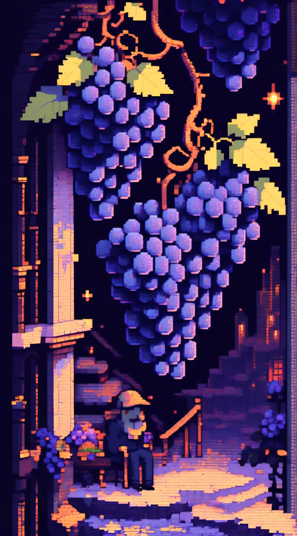 ai character: grape background