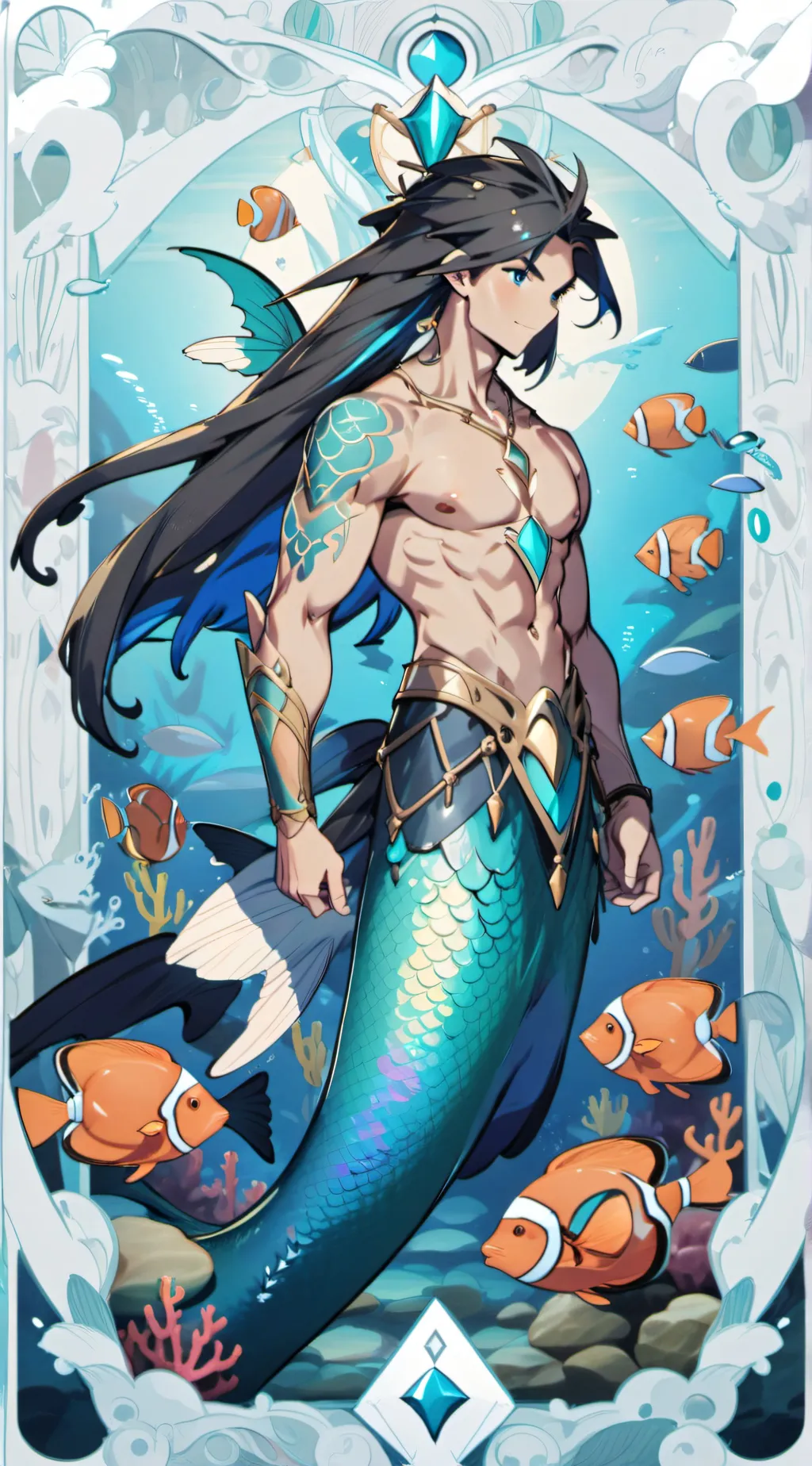 ai character: merman Keith background