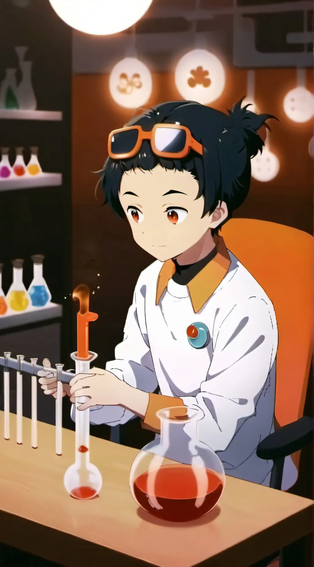 ai character: science experiment background