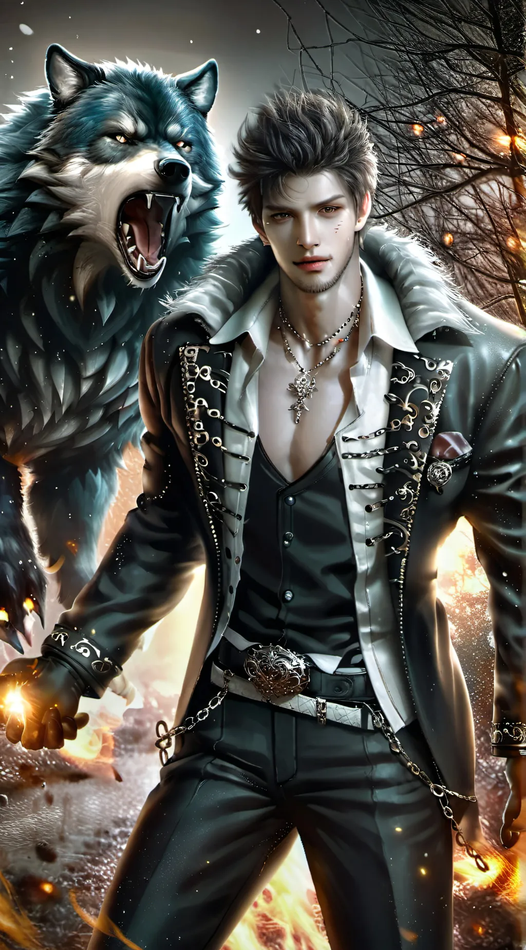 ai character: Caine  background