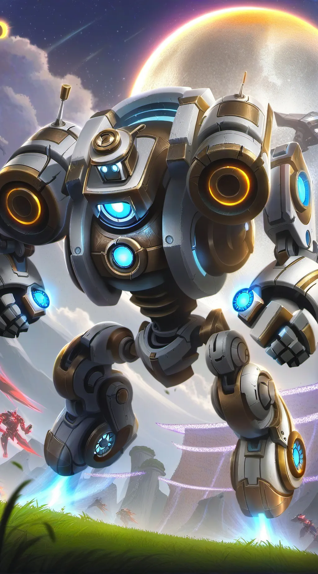 ai character: Moon and sun drops background