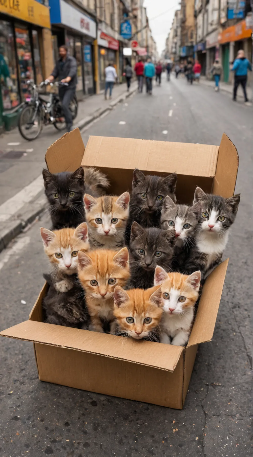 ai character: abandoned kittens background