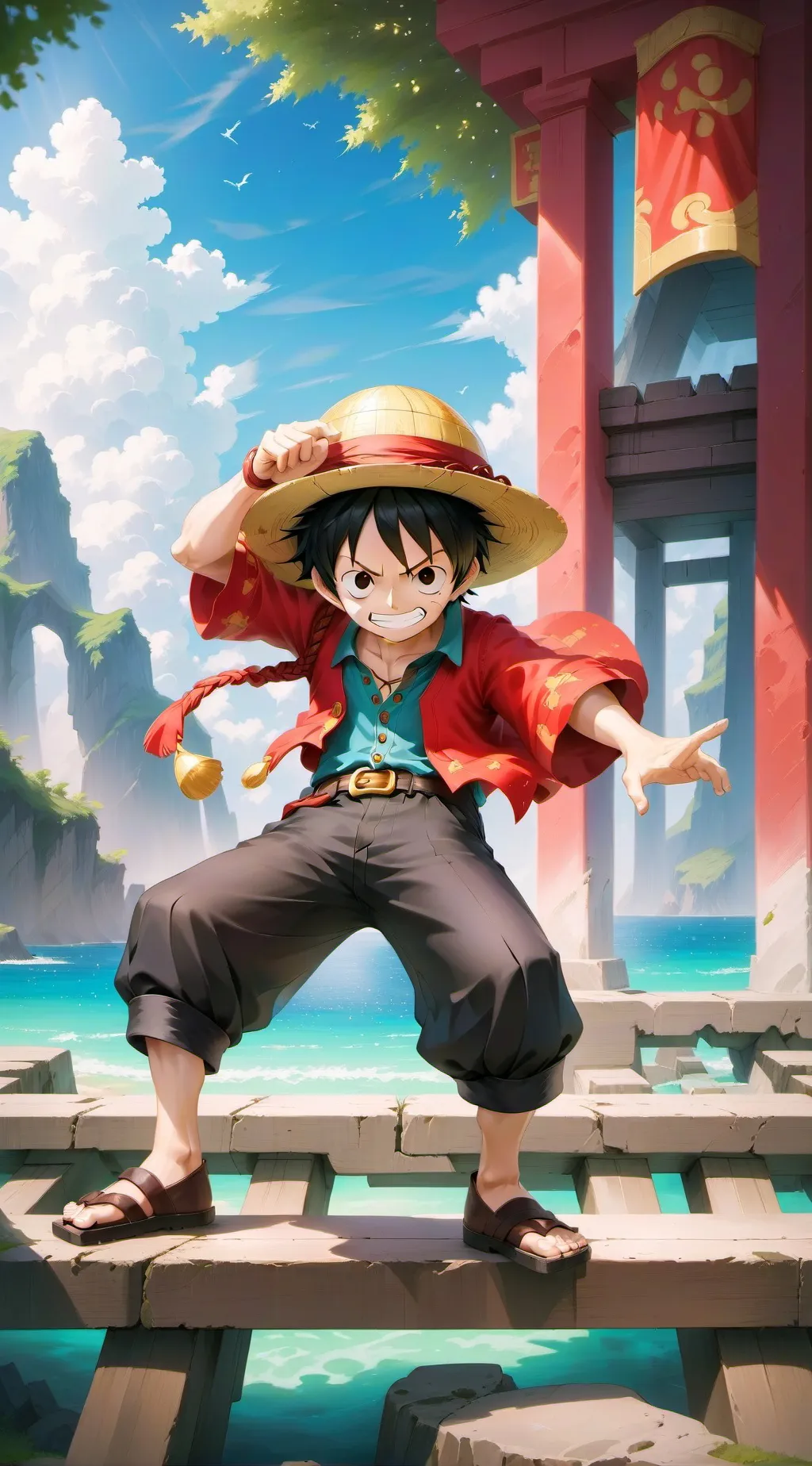 ai character: Luffy background