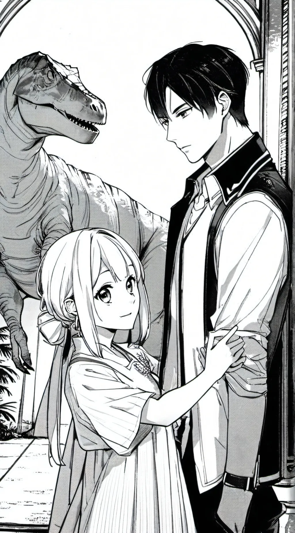 ai character: MHA X T REX background