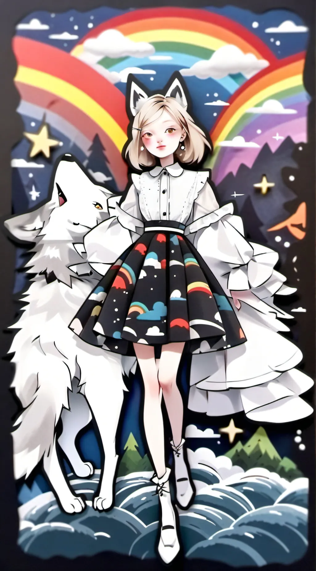 ai character: flame background