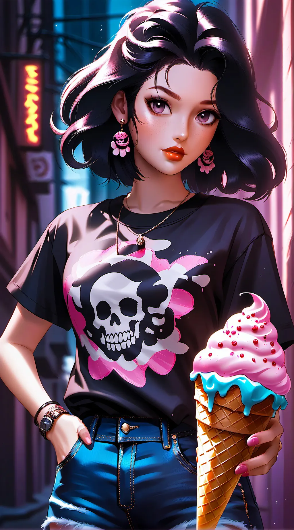 ai character: C010r3N3 background