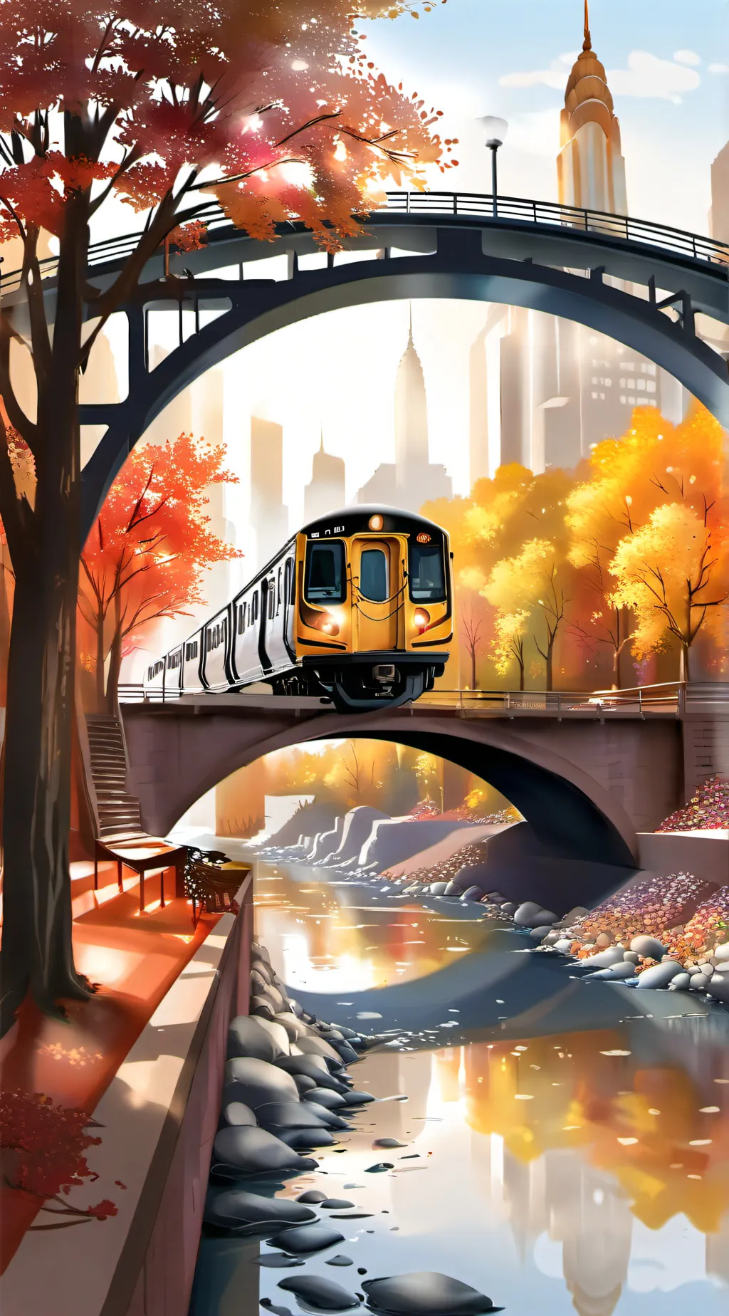 ai character: New york subway background