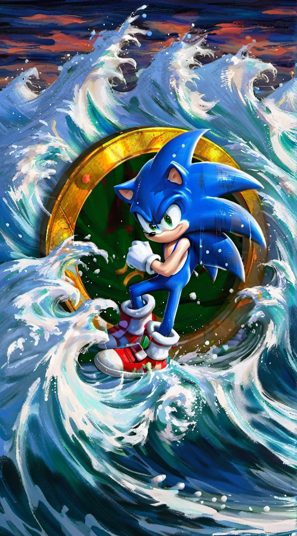 ai character: Hungry sonic  background