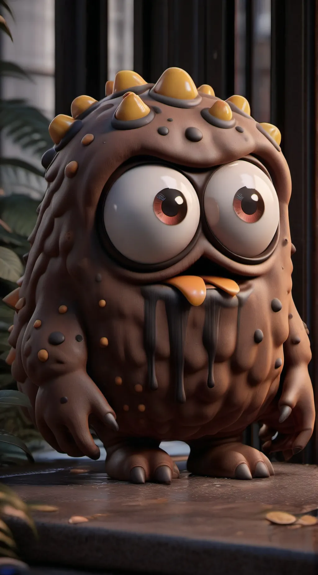ai character: poop monster background