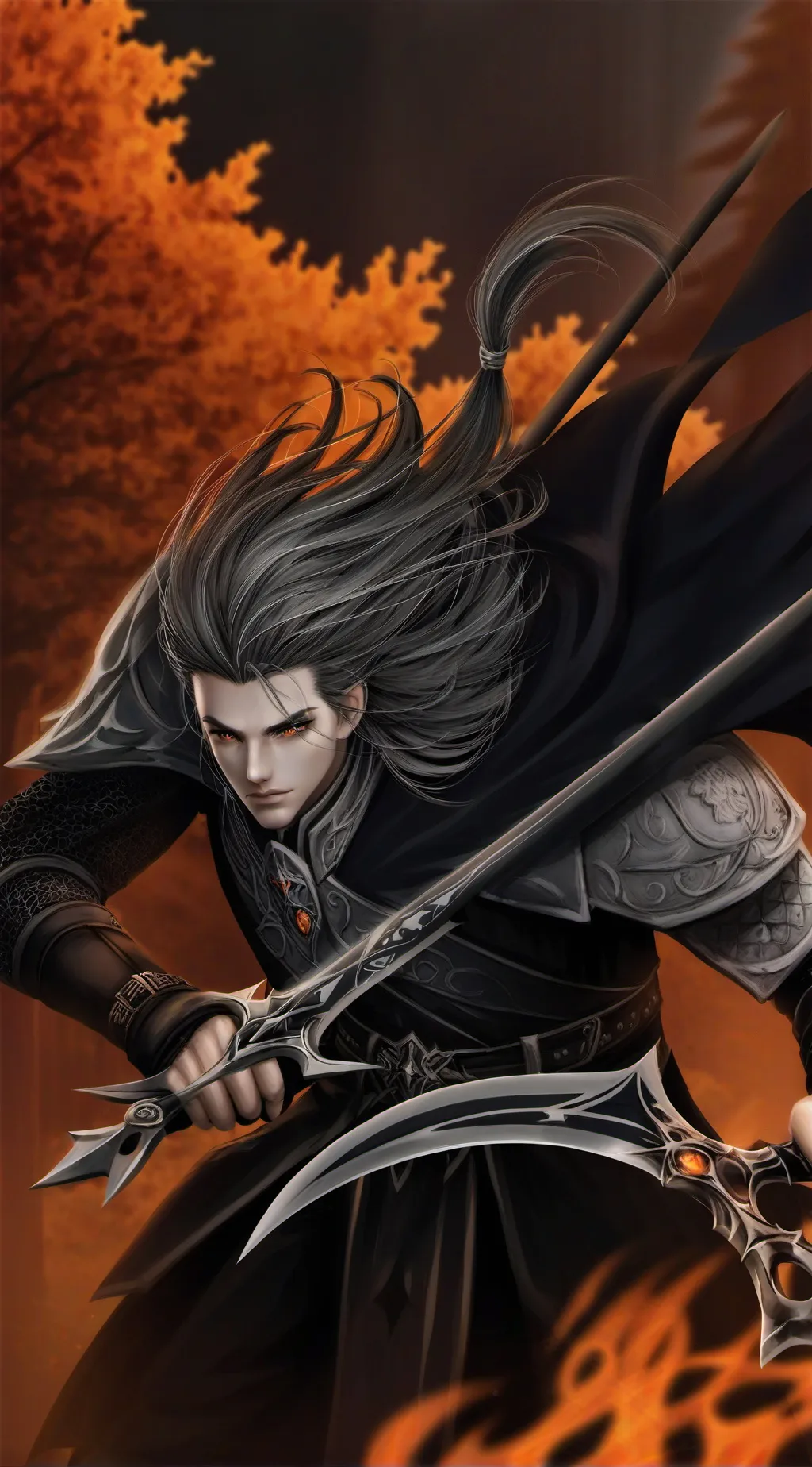 ai character: dark light background