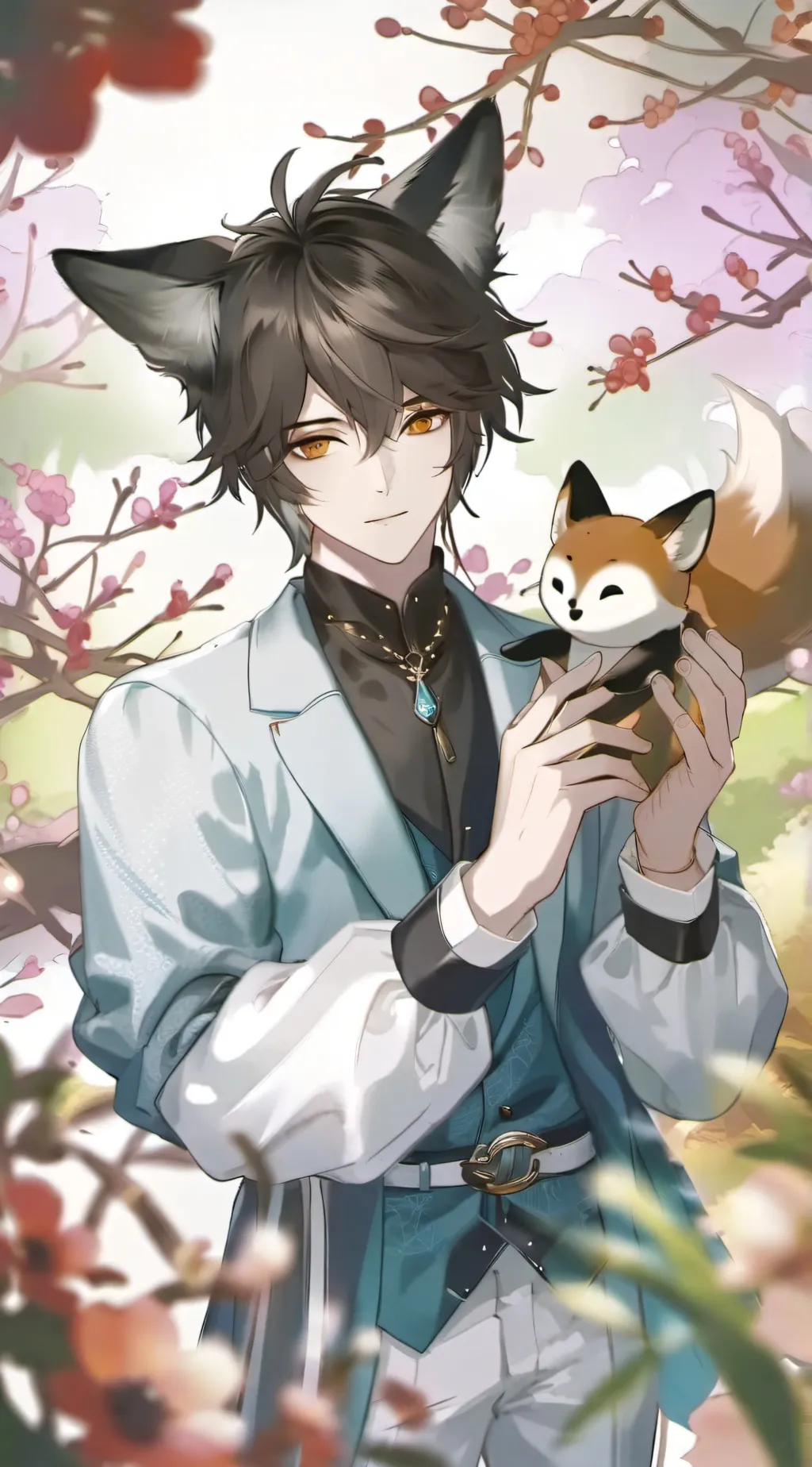 ai character: bunny vs fox background