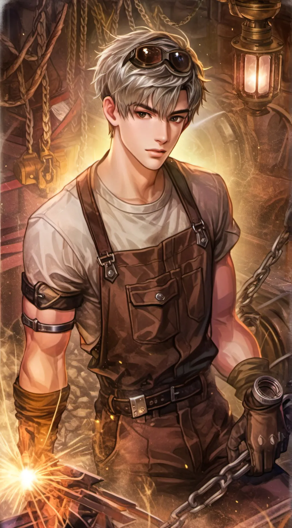 ai character: Steel background