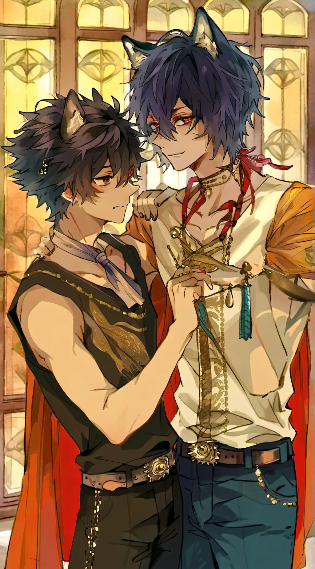 ai character: Aric and Andrew  background