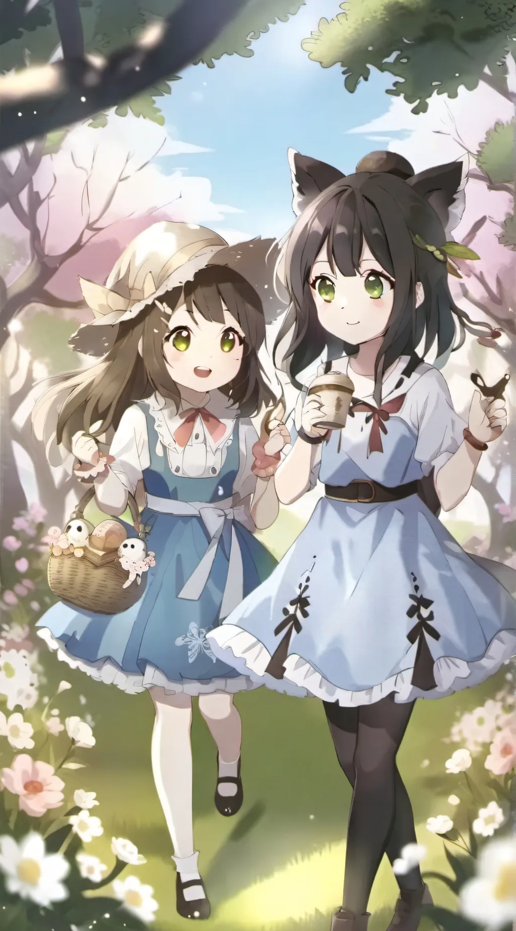 ai character: Lunch at school background