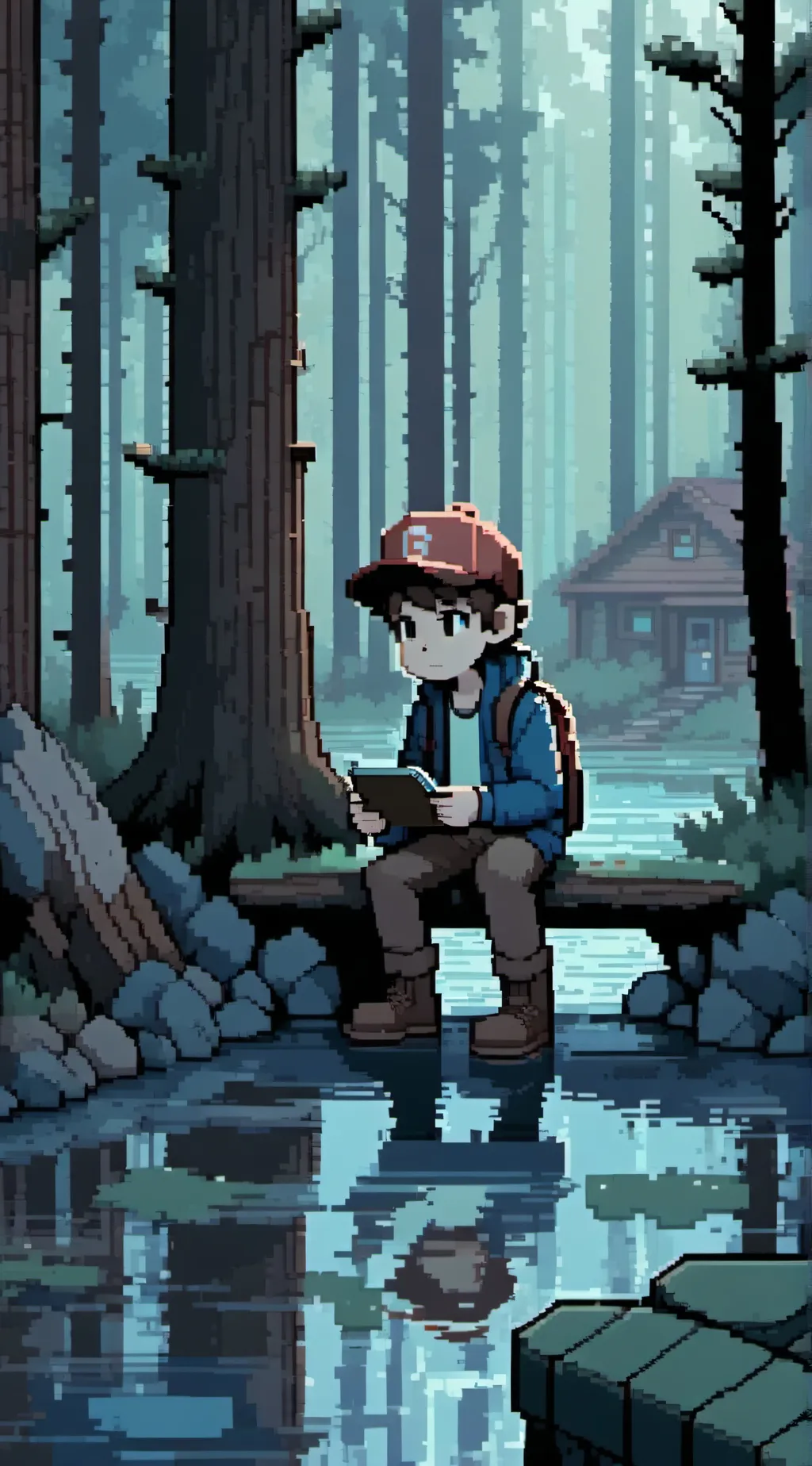 ai character: 🌲 Dipper pines 🌲 background