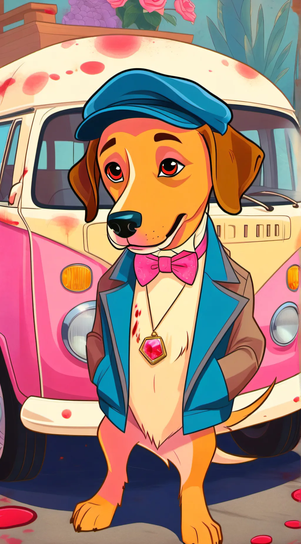 ai character: girly girl  background