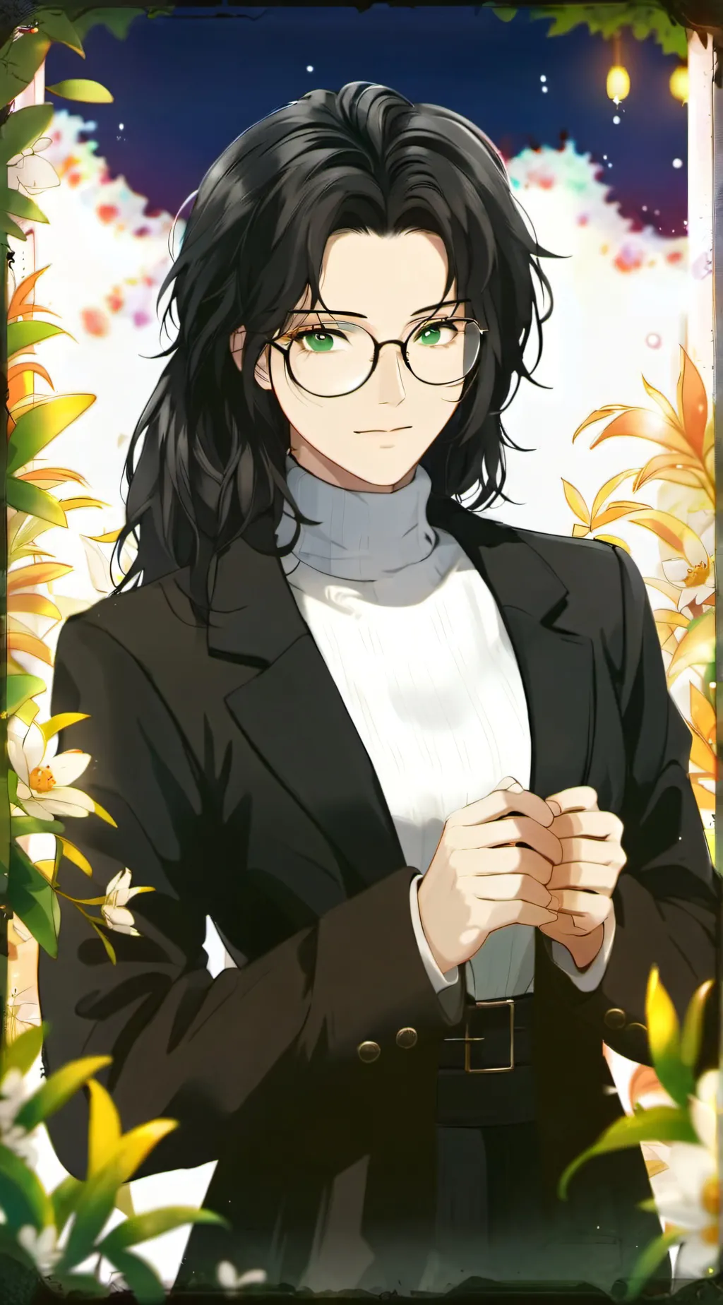 ai character: Rainy Night.. background