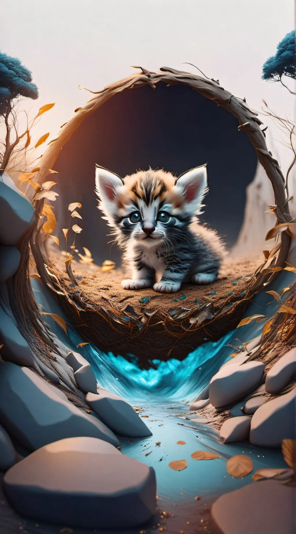 ai character: Kitten lost background