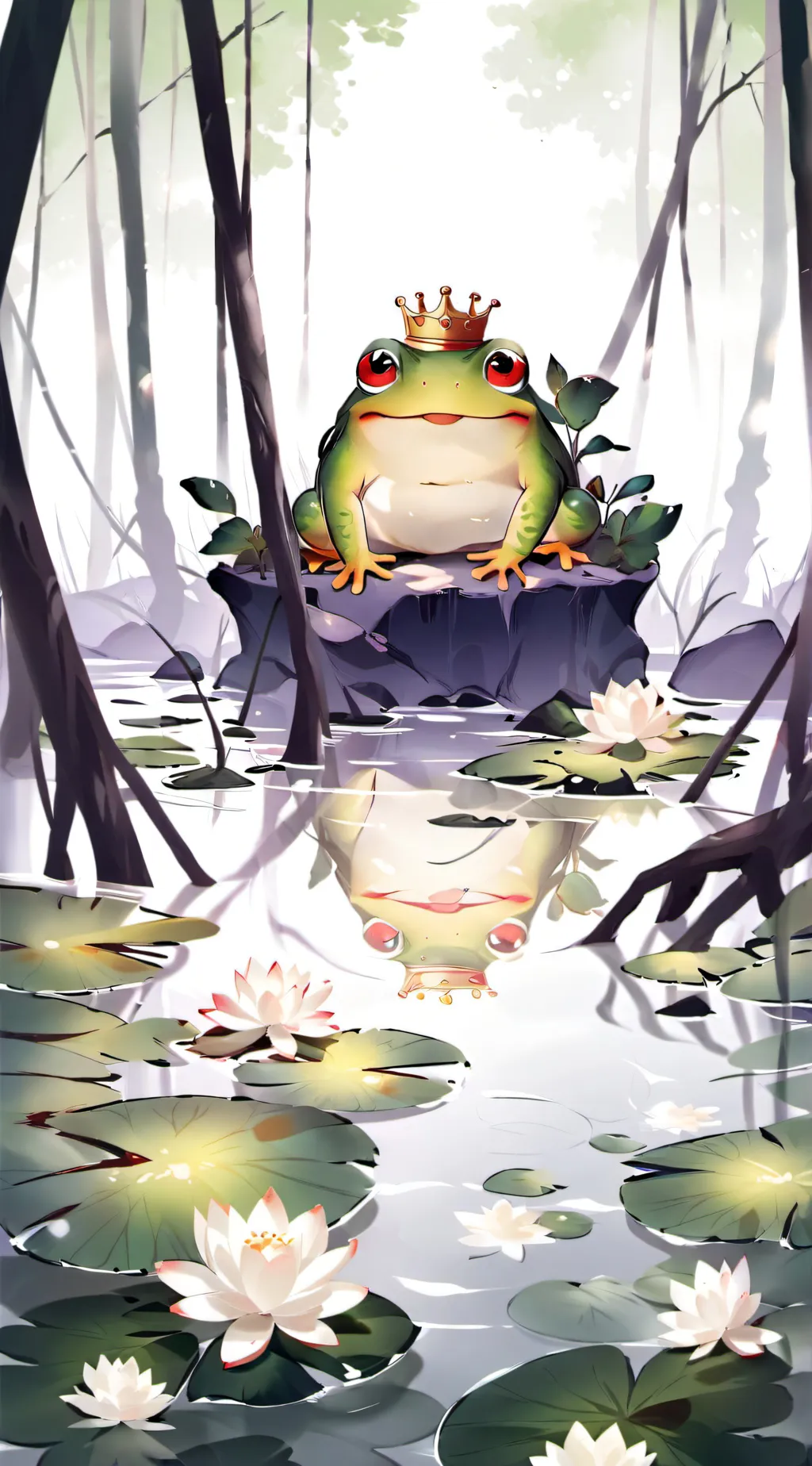 ai character: Frog king background
