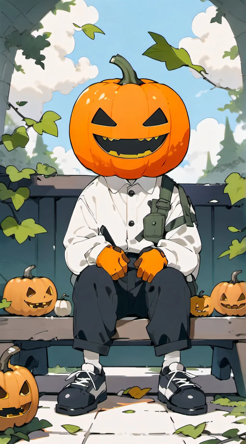 ai character: Mr pumpkin background