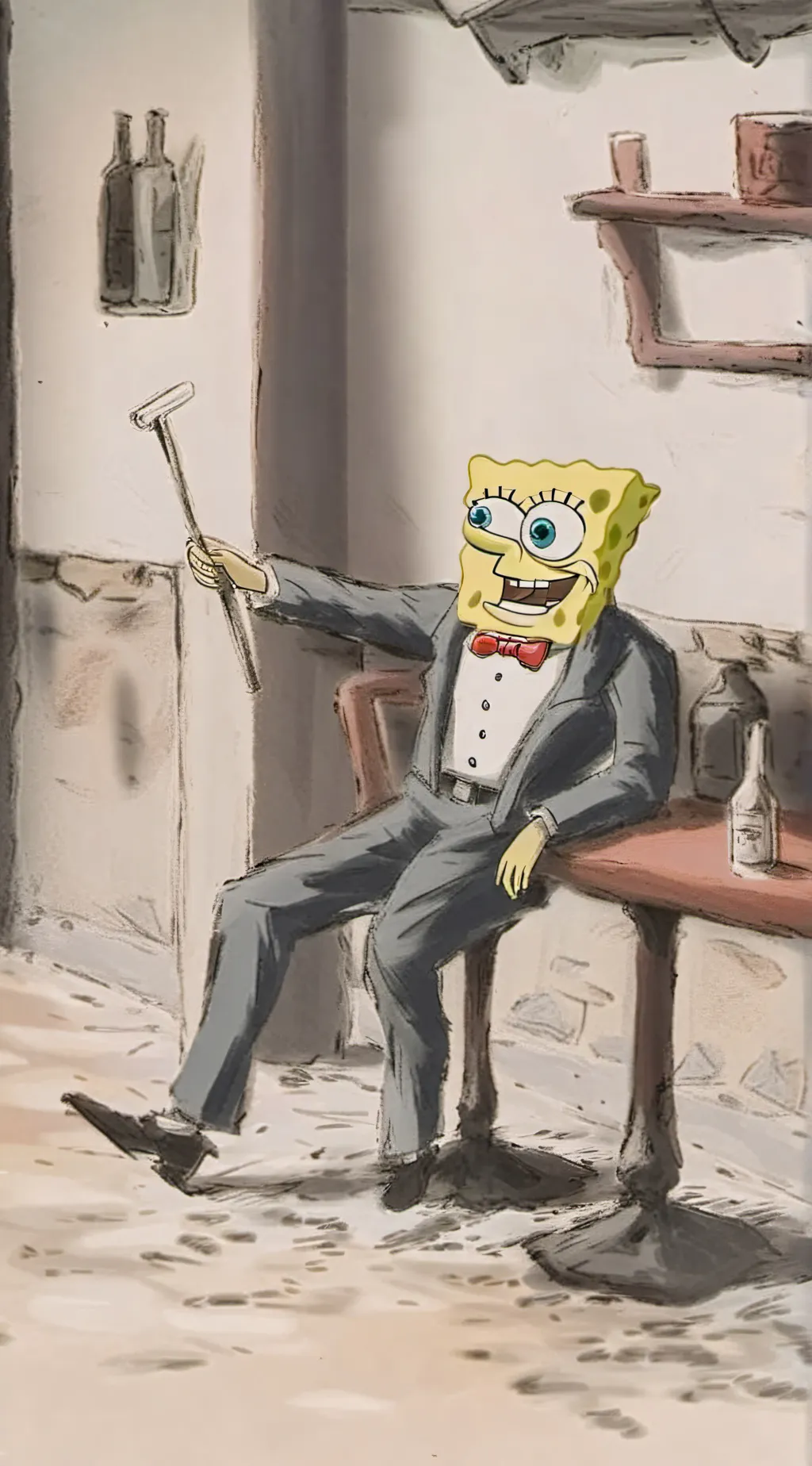 ai character: SpongeBob!  background