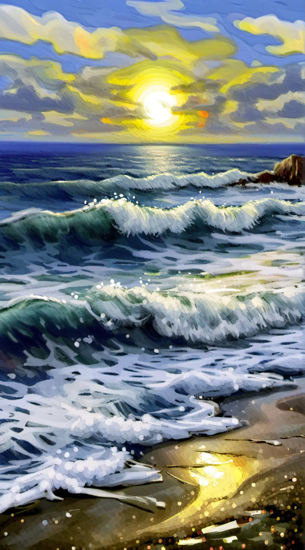 ai character: HH AT THE  🏖 background