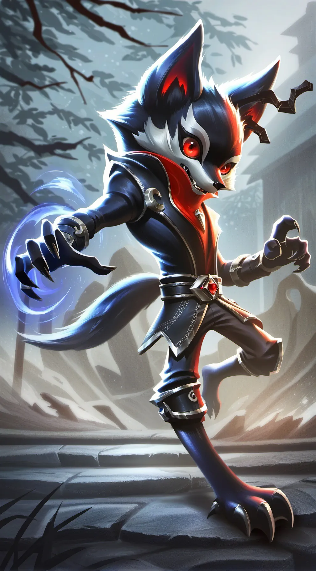 ai character: Dark Fox Queen  background