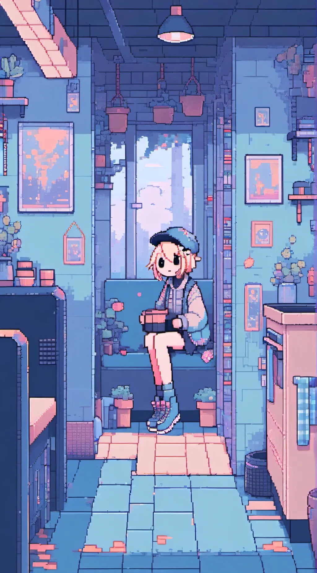 ai character: circle bloomie background