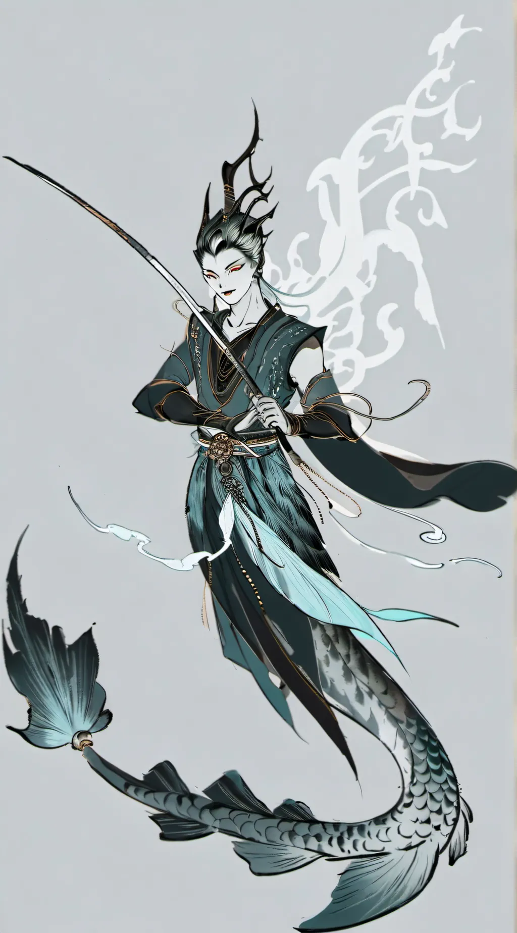 ai character: Sea Blue + Siren background
