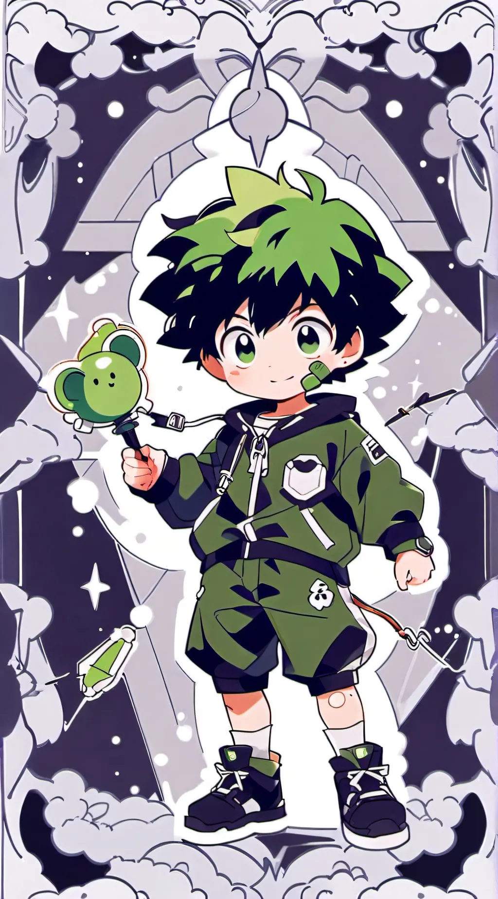 ai character: baby Deku and y/n background