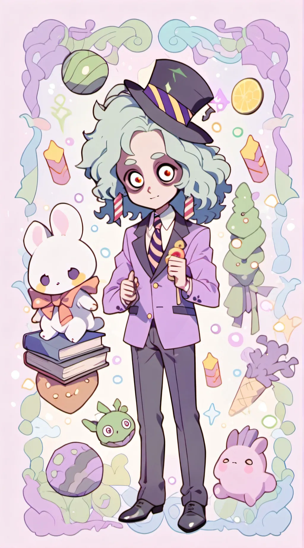 ai character: Beetlejuice  background