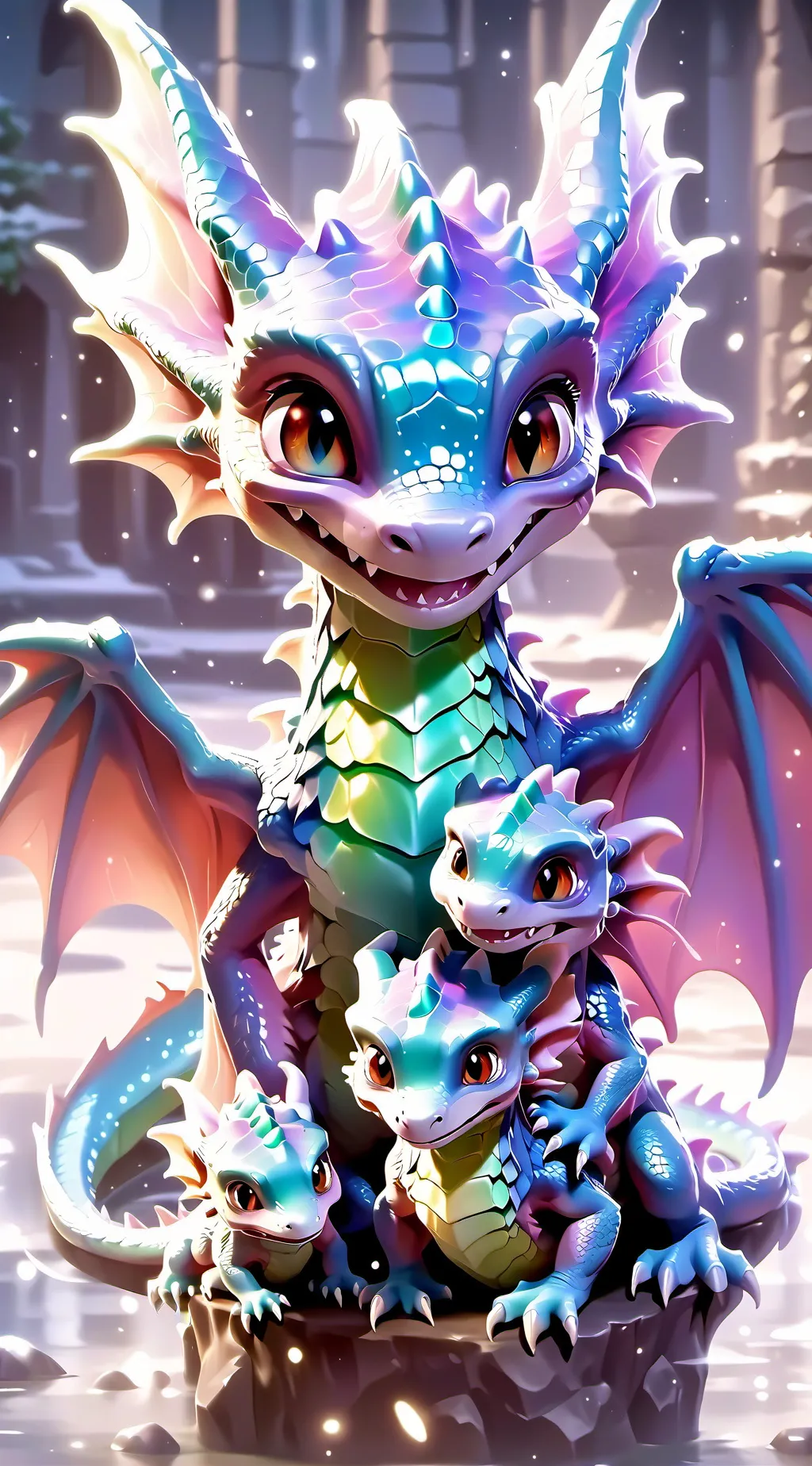 ai character: Mommy and babies background