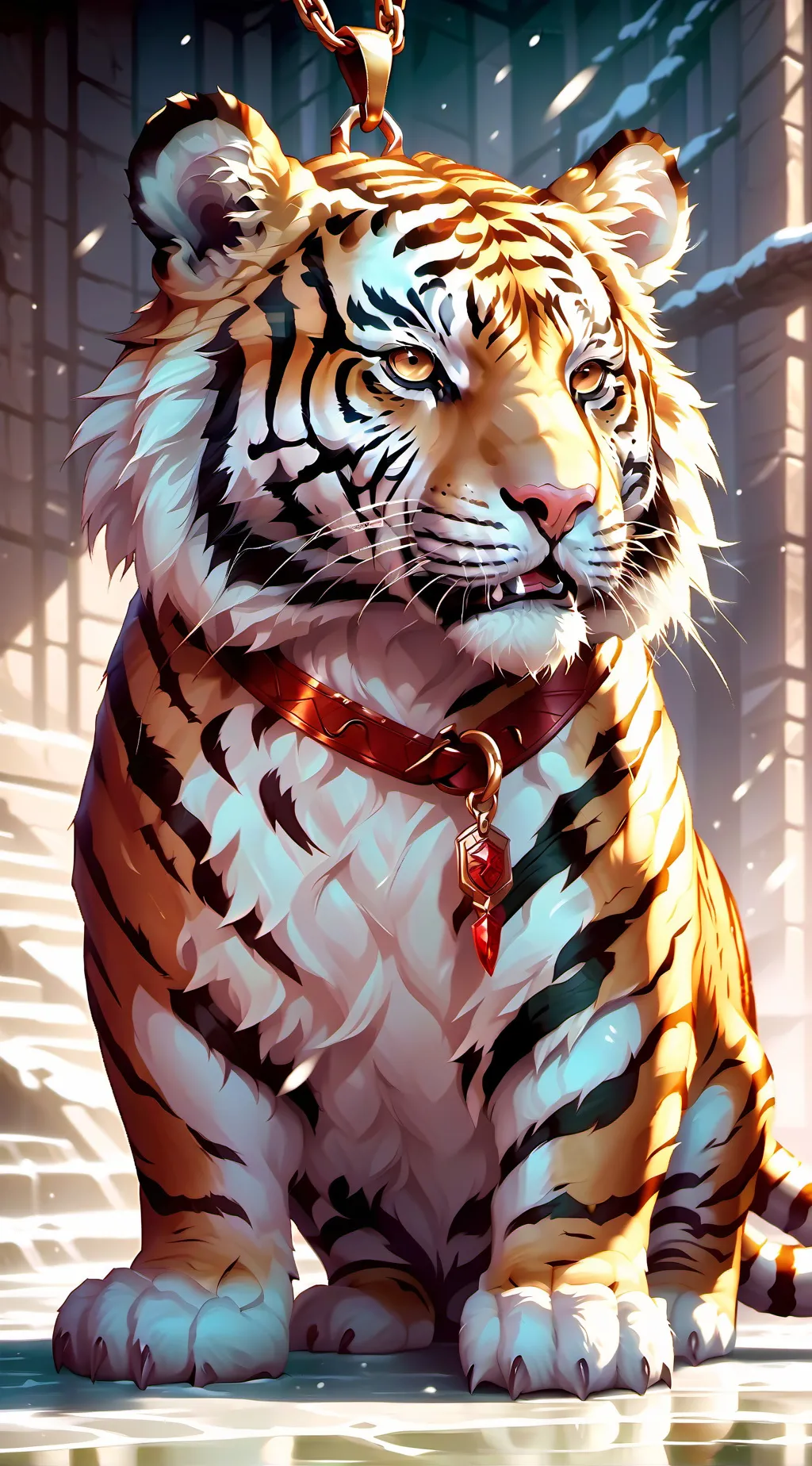 ai character: RosegoldRedstripes background