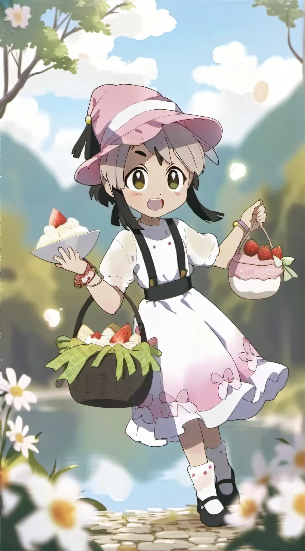 ai character: FRUITCAKE  background