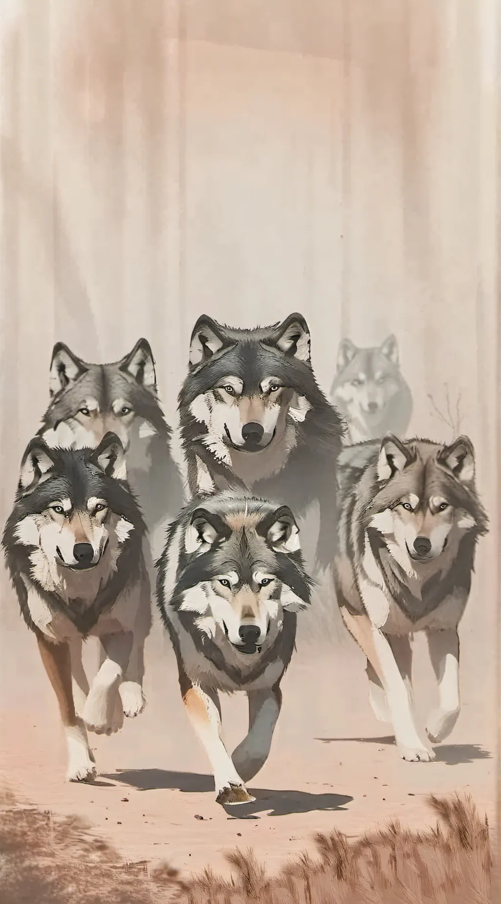 ai character: wolf life background