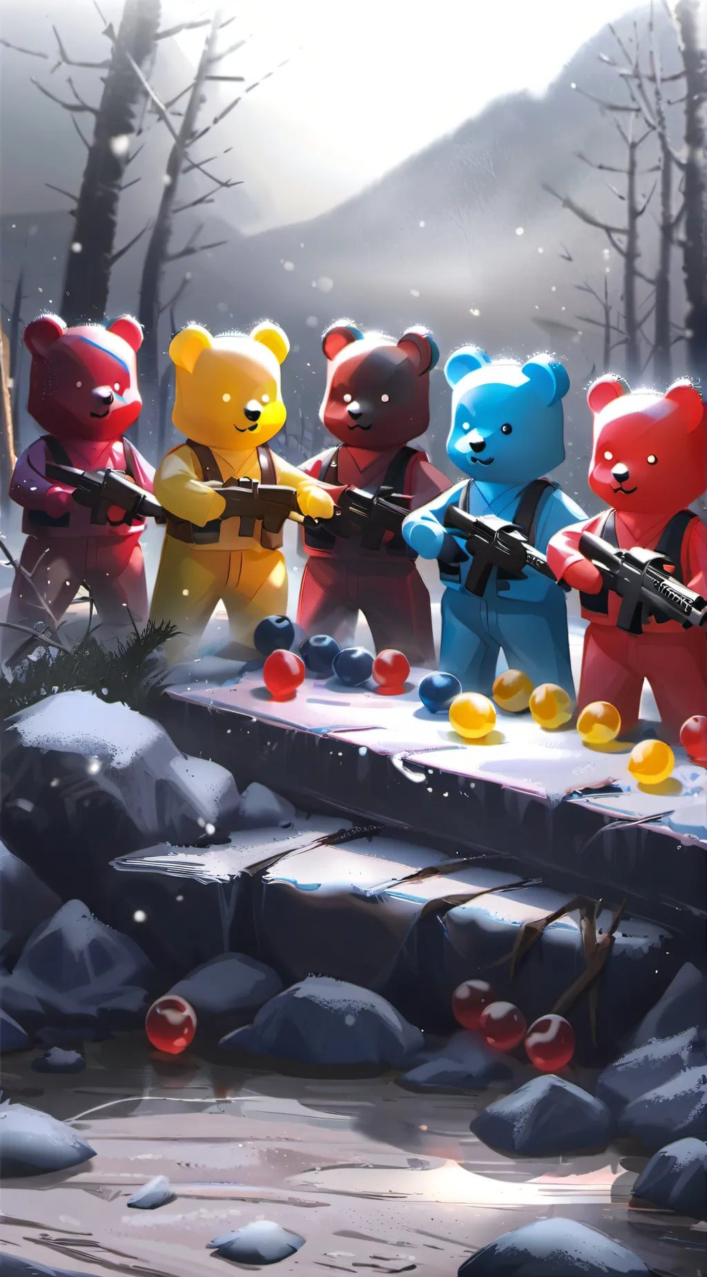 ai character: Gummy bear fort 2 background