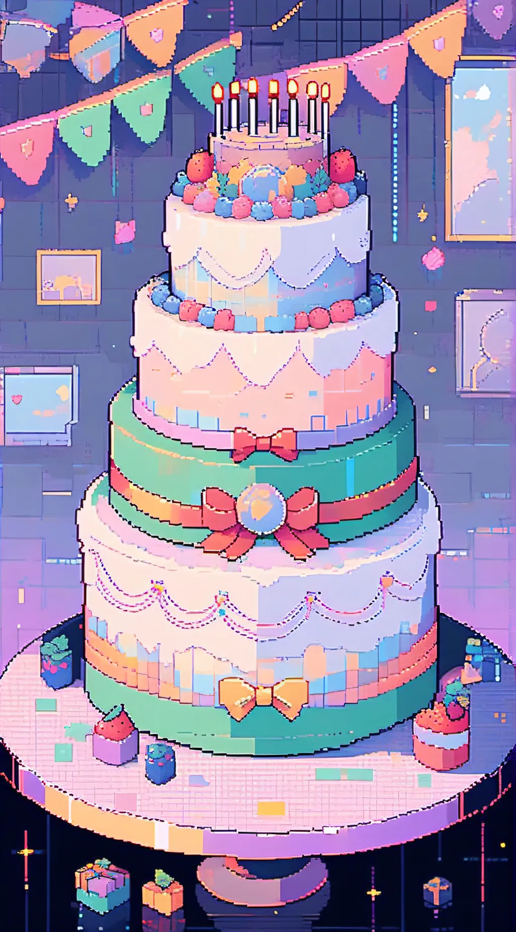 ai character: B-day cake!!! 🎉 background