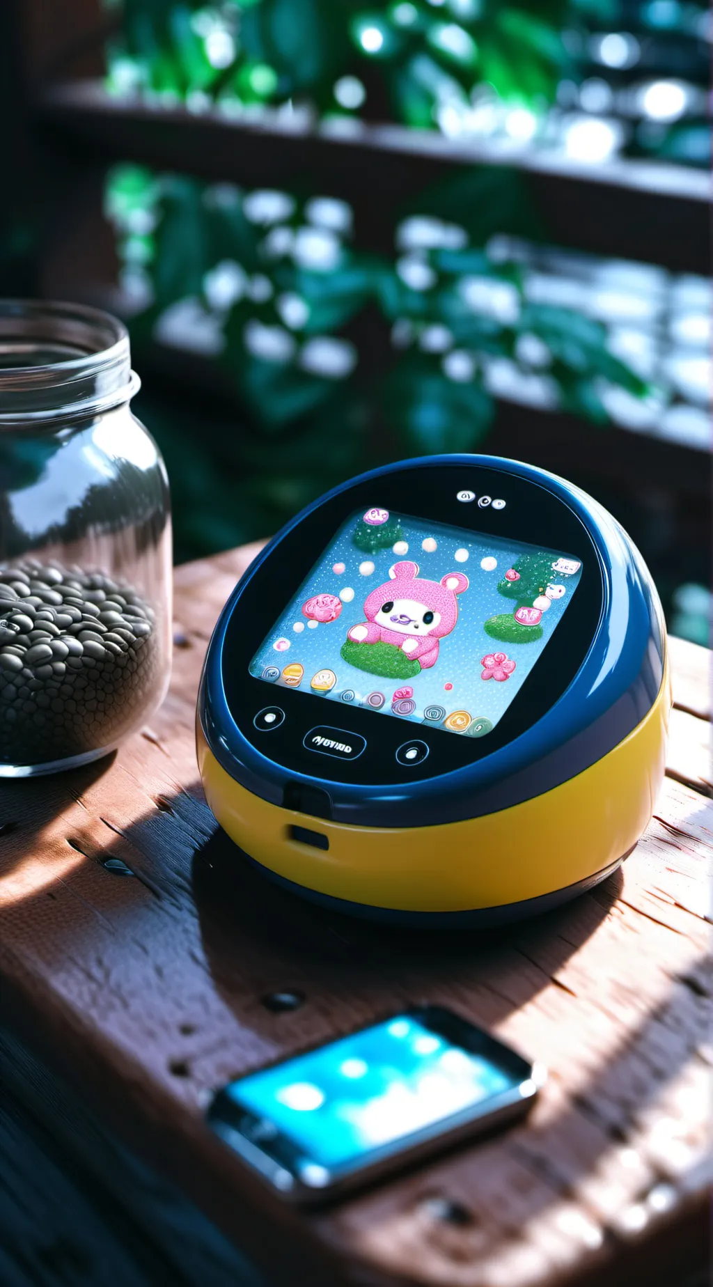 ai character: tamagotchi sim. background