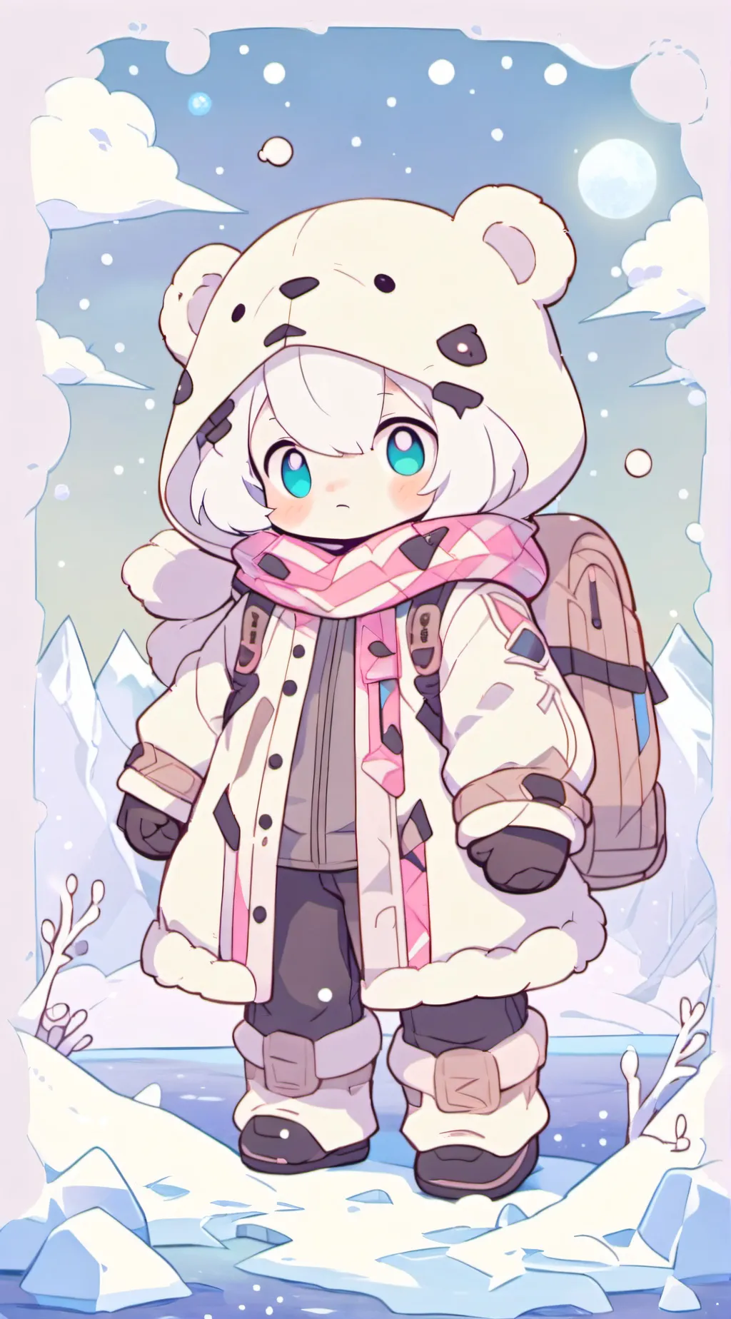 ai character: Polar Bear City background