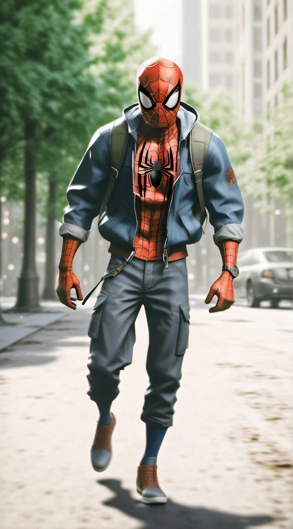 ai character: Spider-Man  background
